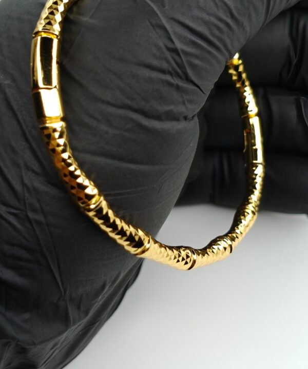 Textured Precision Gold-Plated Bangle