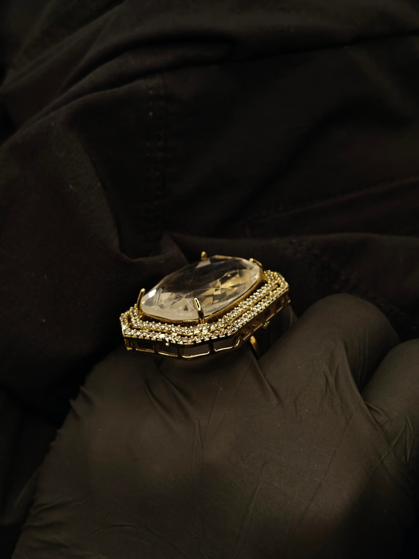 Noir Halo Luxe Statement Ring - Image 3
