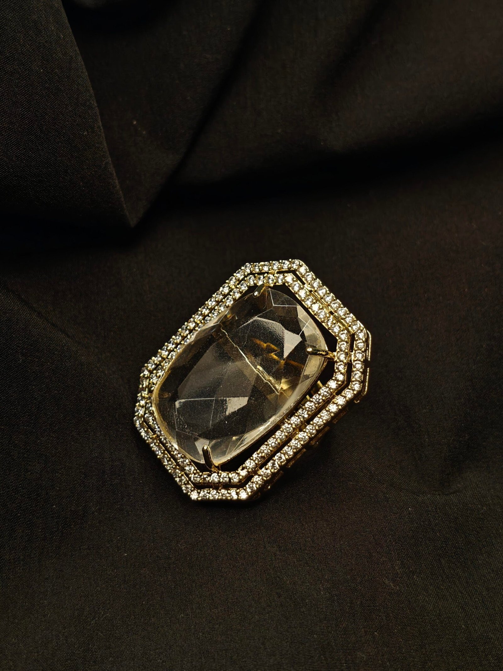 Noir Halo Luxe Statement Ring - Image 6