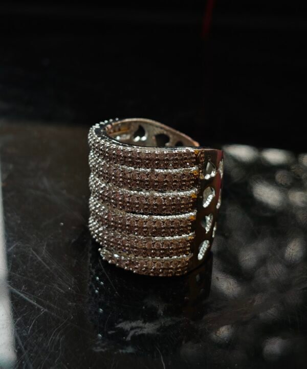 Crystal Cascade Multi-Row American diamond Statement Ring