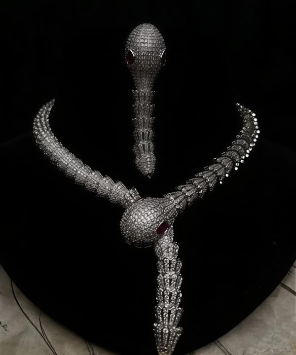 BYKOUE Regal Serpent AD Necklace Set