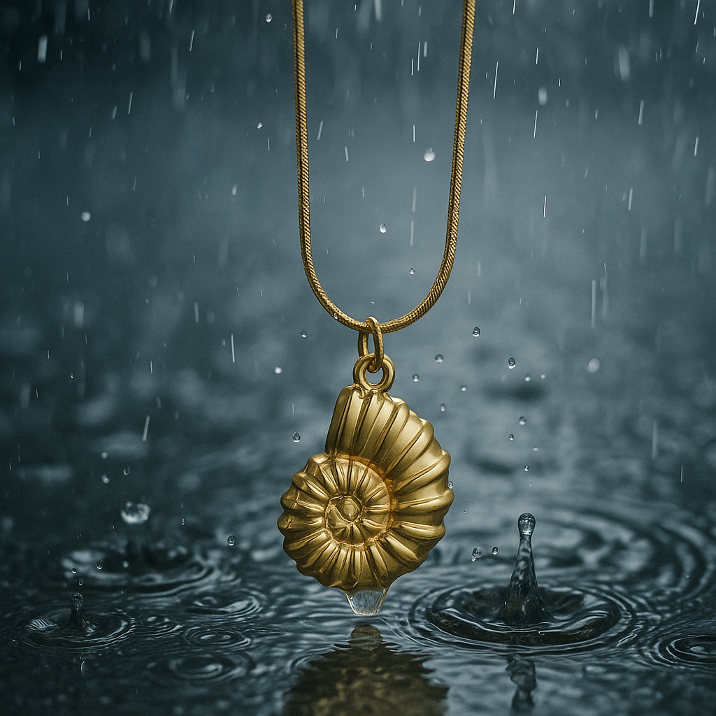 Golden Spiral Shell Pendant - Image 2