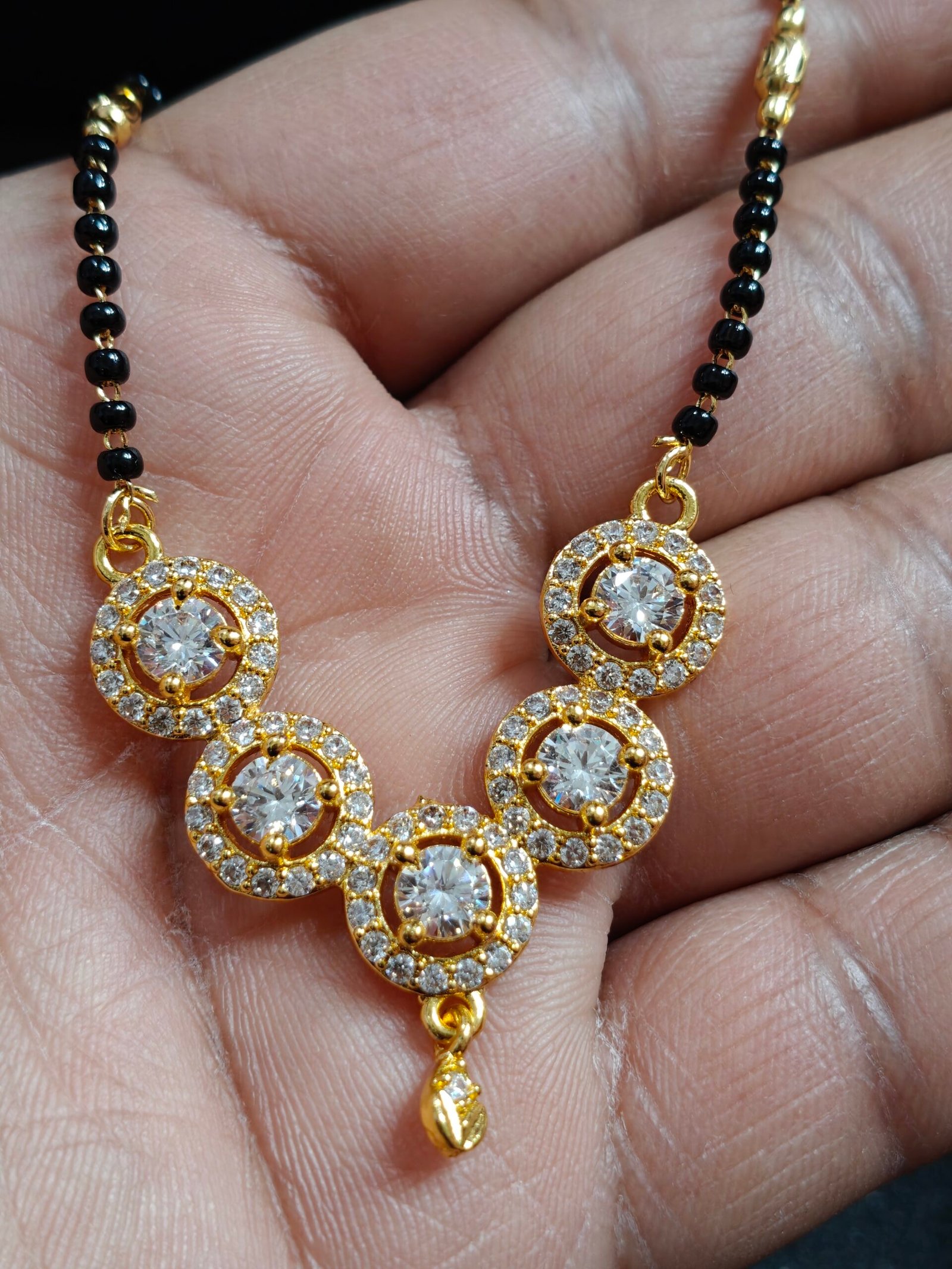 Elegant Circular AD Mangalsutra Necklace - Image 3