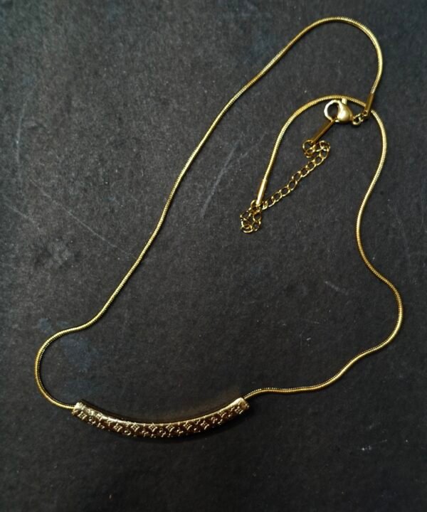 Gold-Tone Minimal Bar Pendant Necklace