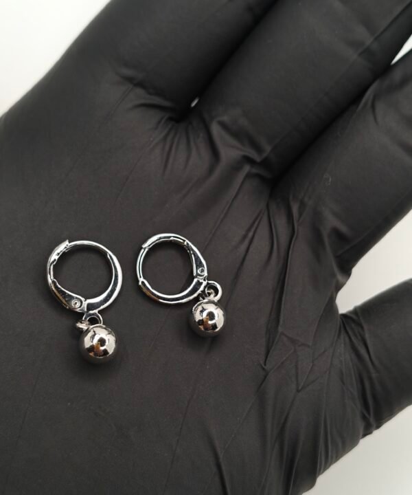 Classic Silver Ball Hoop Earrings