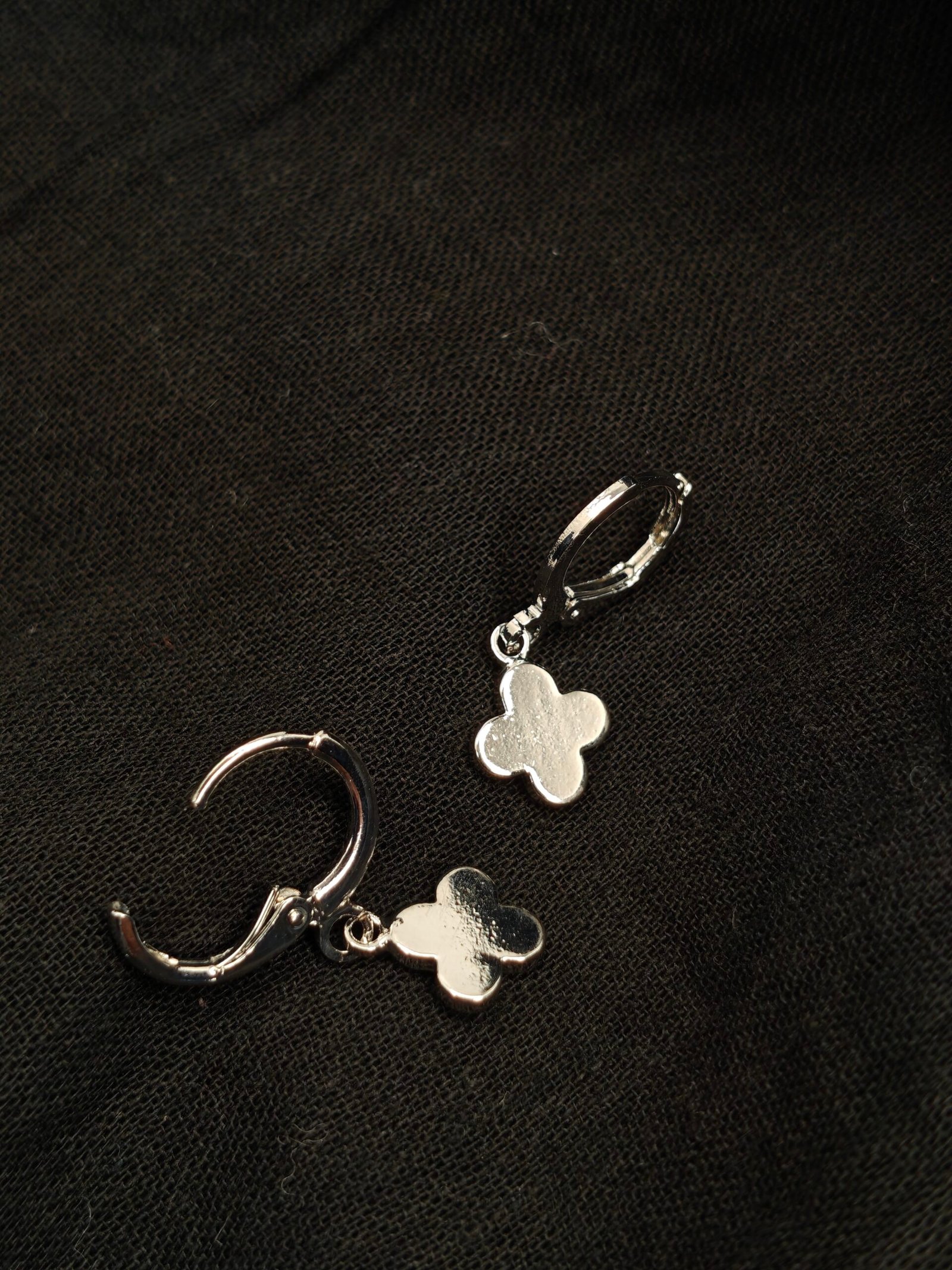 Clover Charm Hoop Earrings - Image 4