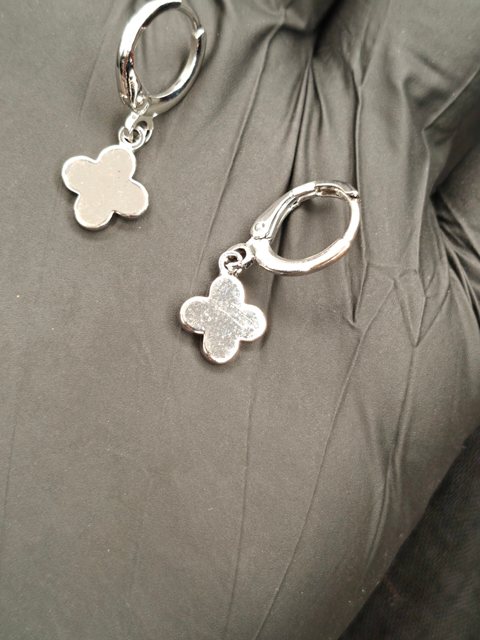 Clover Charm Hoop Earrings - Image 2