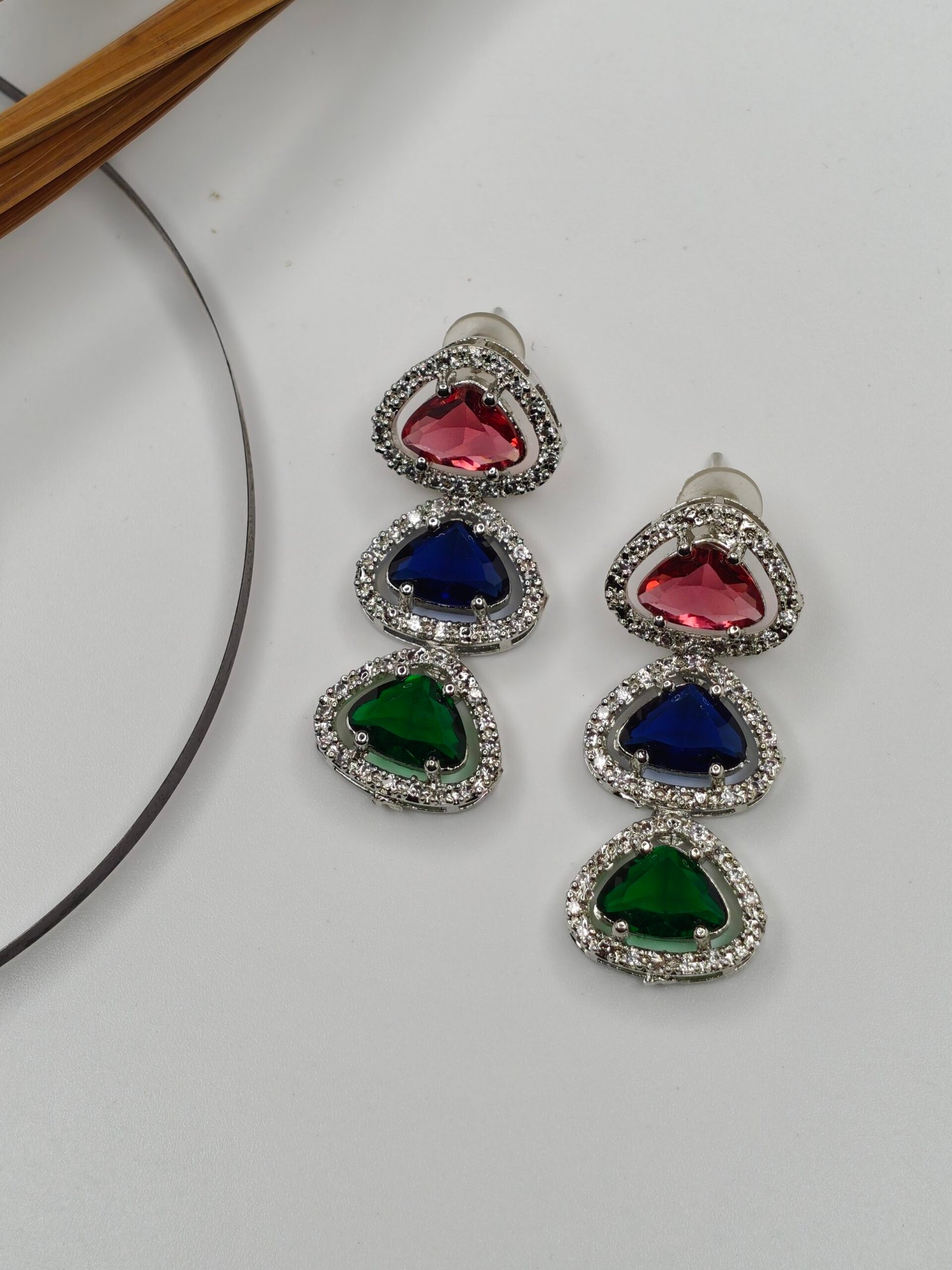 Multicolor Heart Stone Necklace Set - Image 5