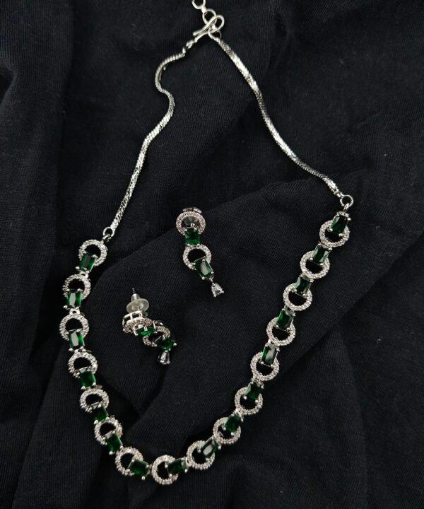 Rich Green Rectangular Stones jewelry Set