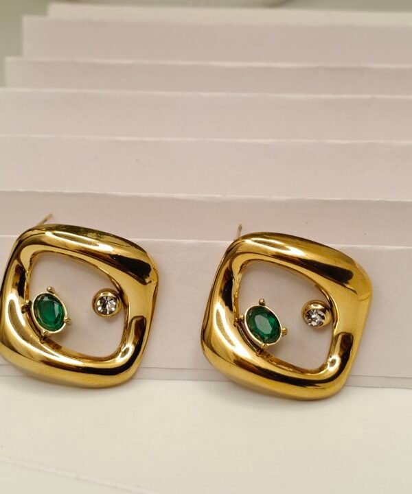 Modern Luxe Emerald Frame Earrings