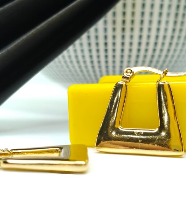 Modern Gold Geometric Drop Earrings