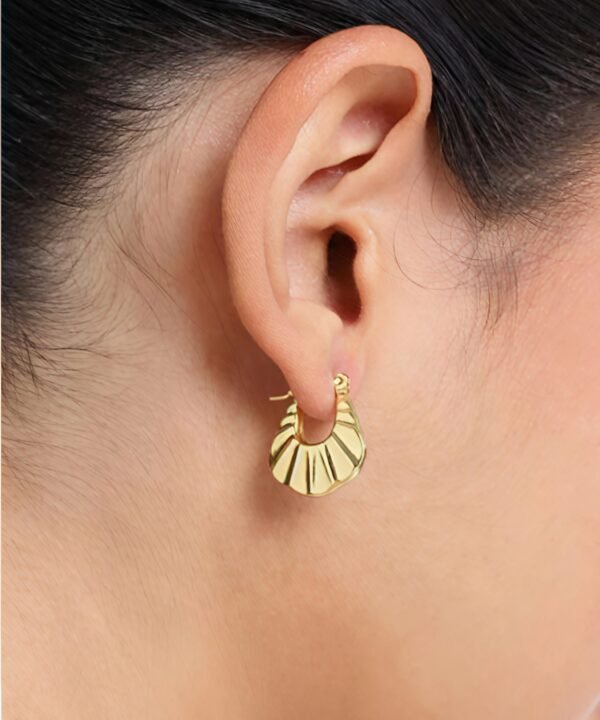 Classic Gold-Plated Textured Hoop Earrings