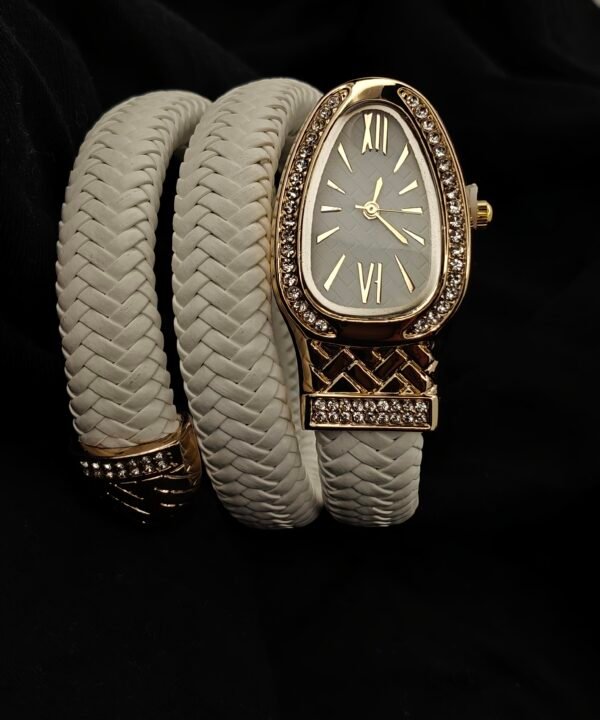 Unique Asymmetrical Oval Dial Framed Snake Watch