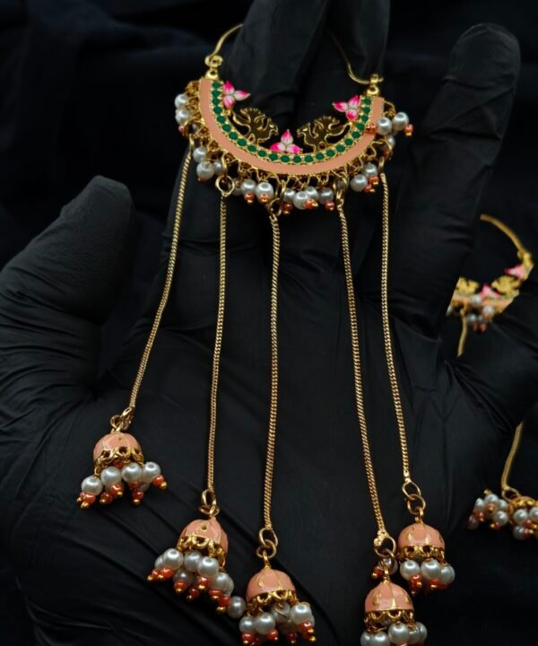 Chandbali Earrings with Pearl Drops