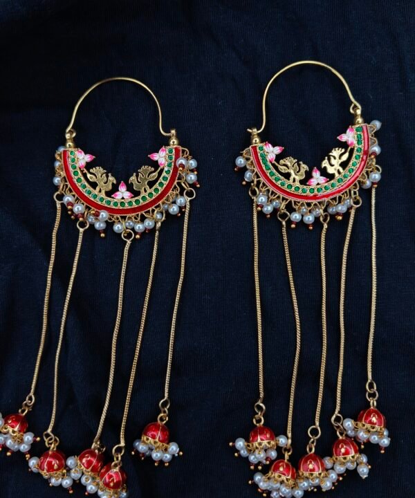 Chandbali Earrings with Pearl Drops
